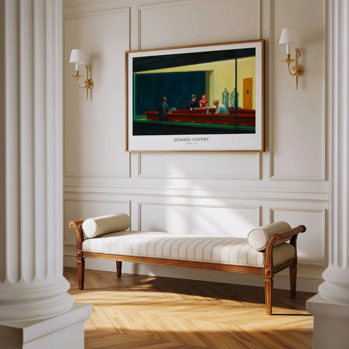 Póster Edward Hopper – Halcones de la noche