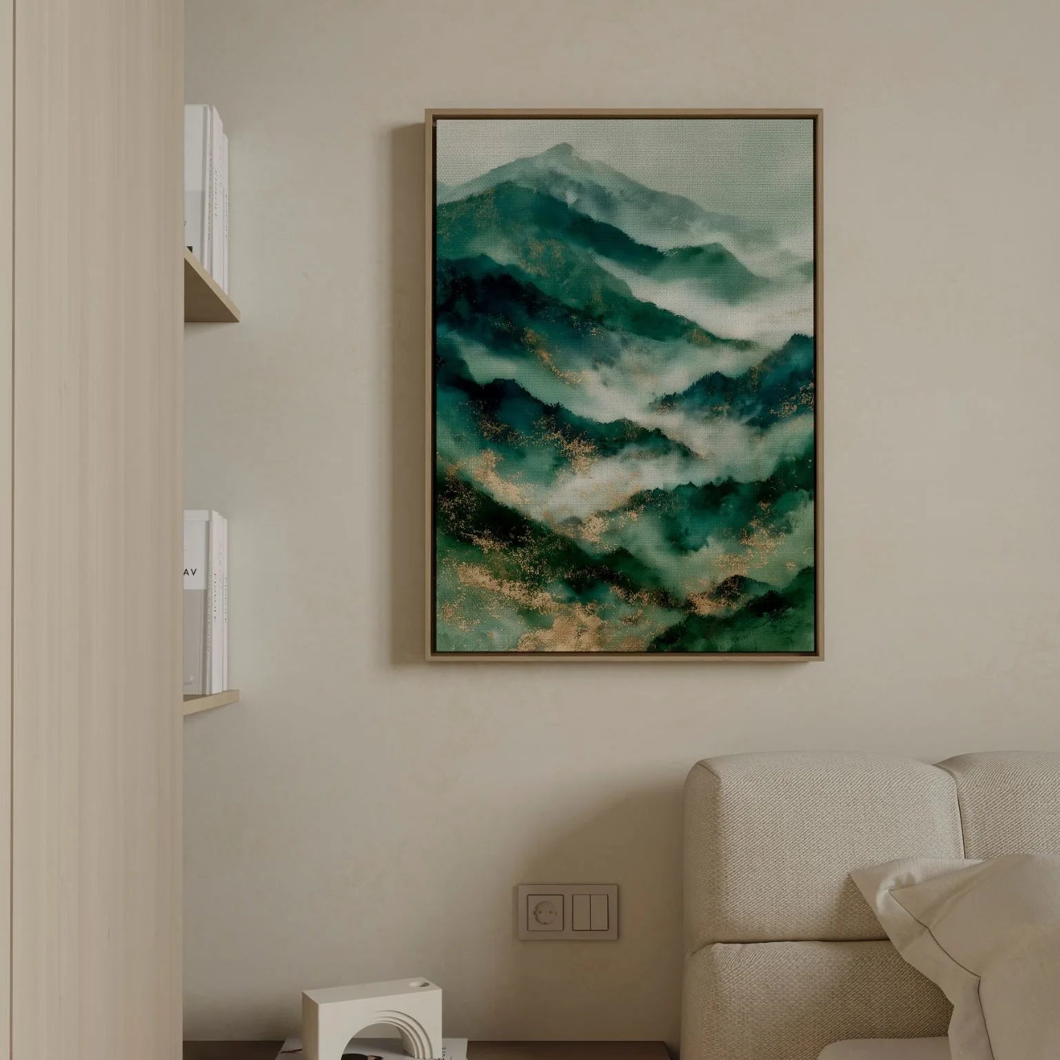 Lienzo enmarcado Horizonte brumoso