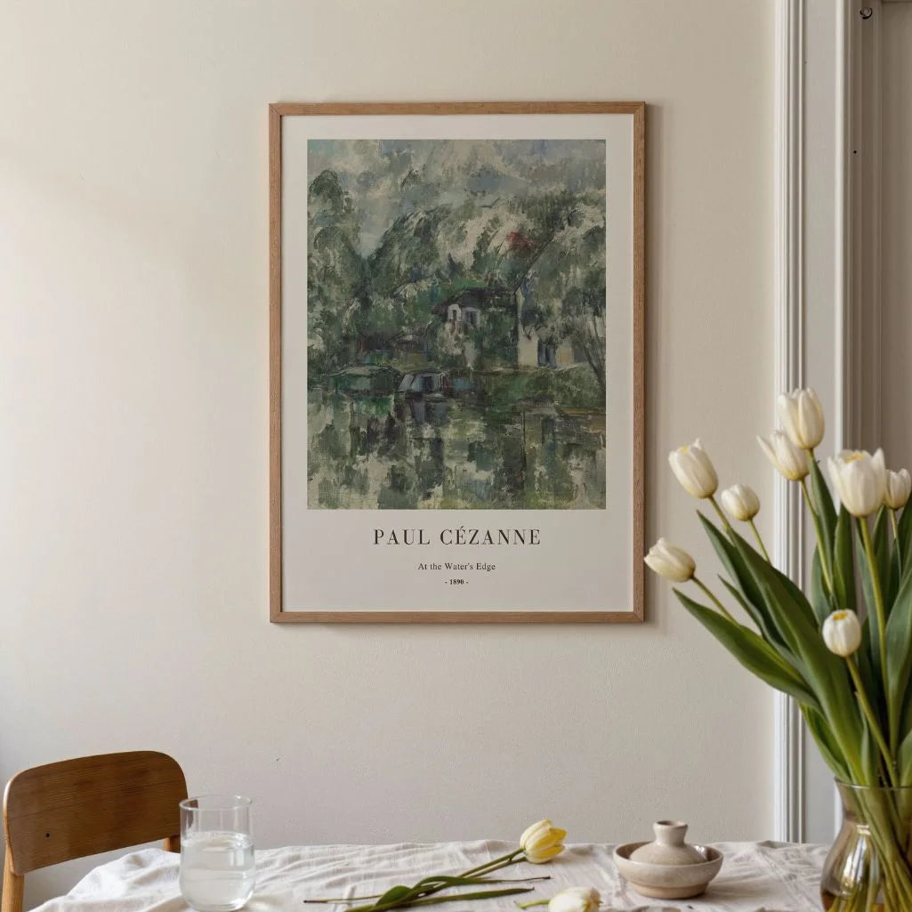 Paul Cézanne – A la orilla del agua Póster