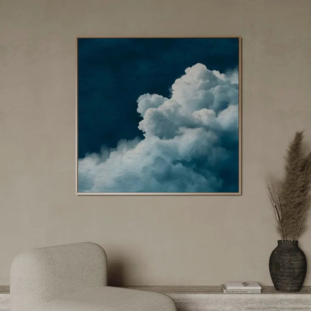 Lienzo enmarcado – Nubes blancas