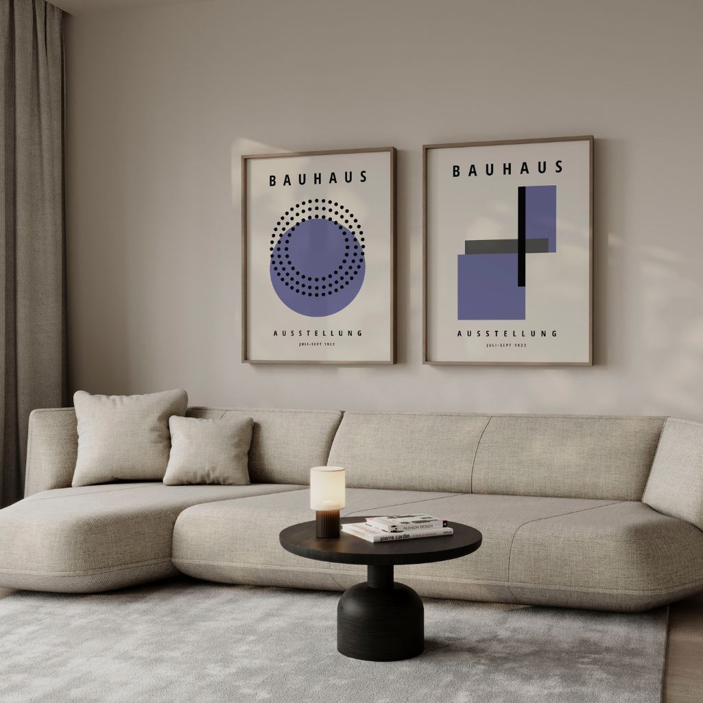 Bauhaus Formas Púrpura – Set de 2 pósteres