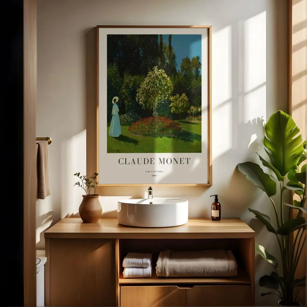 Claude Monet – Dama en el jardín Póster