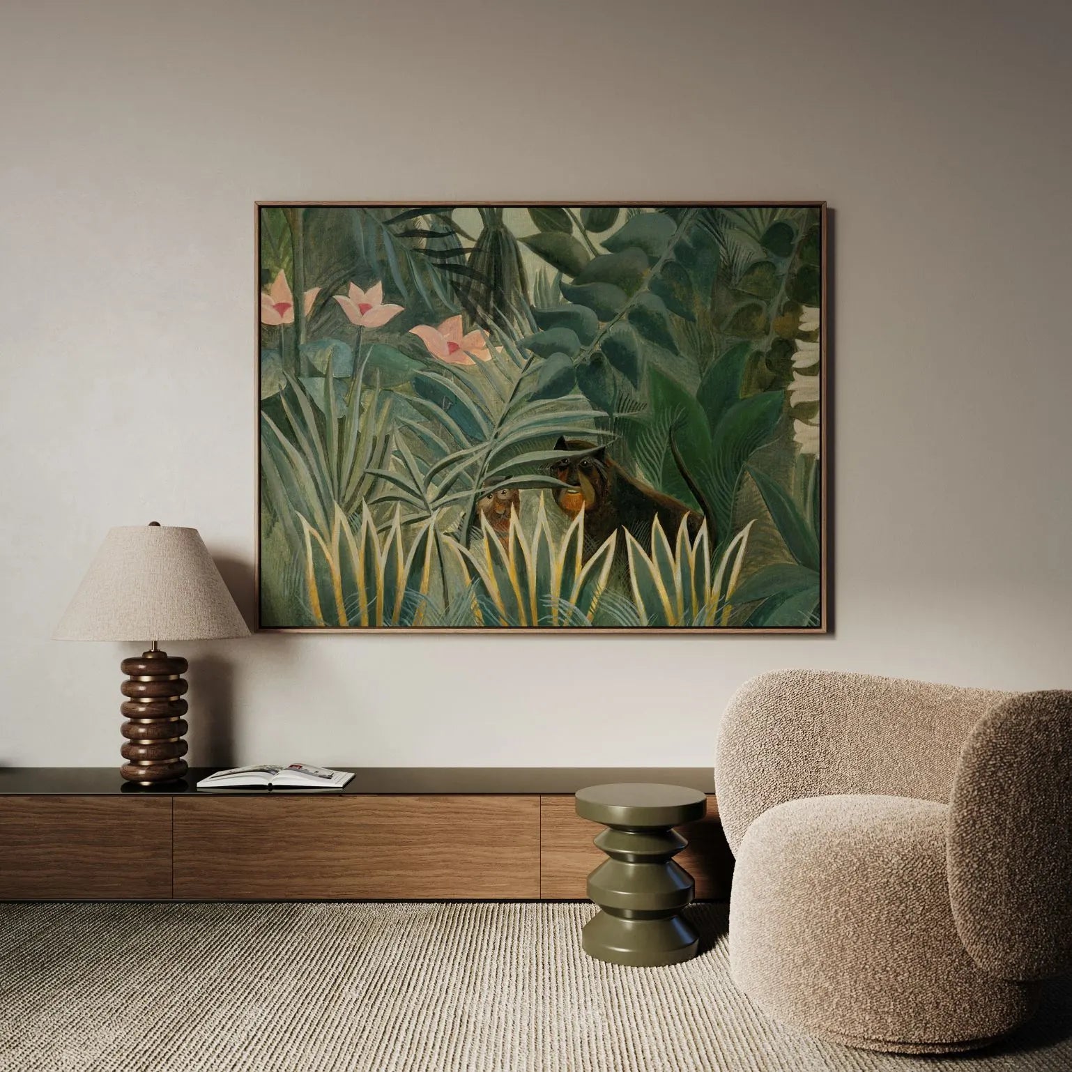 Lienzo enmarcado – Jungla ecuatorial horizontal