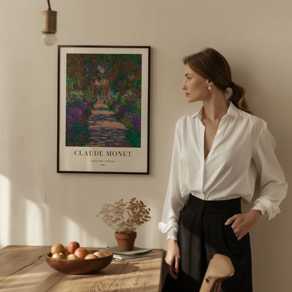 Póster Claude Monet – Sendero del jardín en Giverny