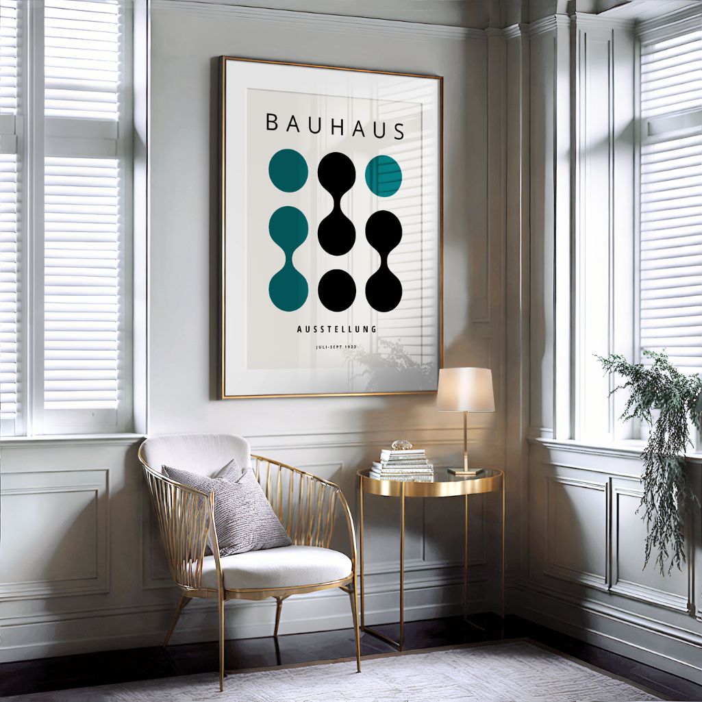 Bauhaus Contraste Turquesa Póster