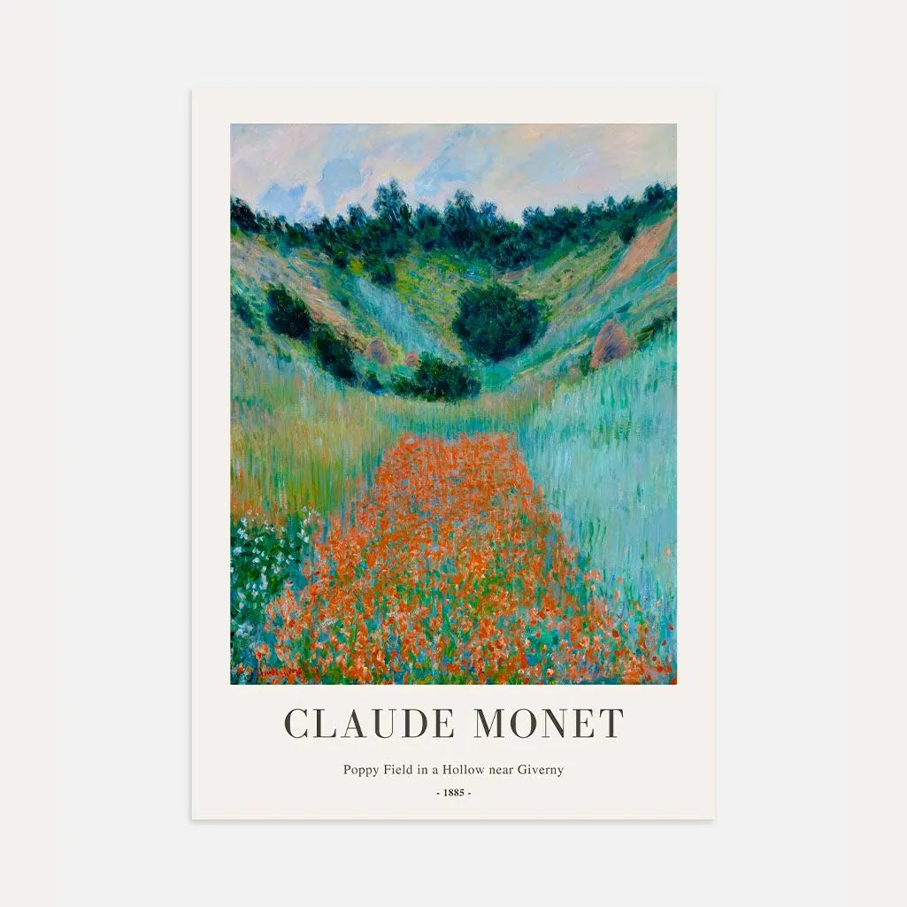 Claude Monet – Campo de amapolas cerca de Giverny Póster