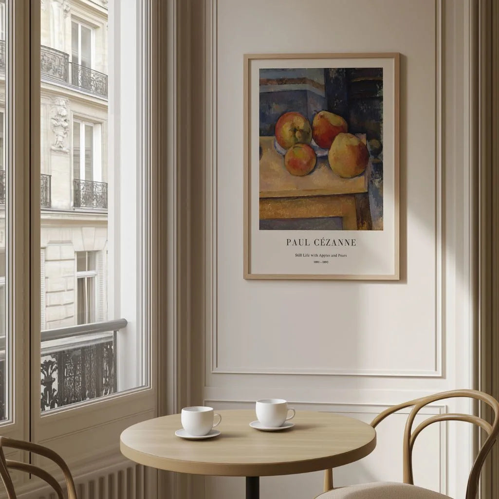 Paul Cézanne – Naturaleza muerta con manzanas y peras Póster