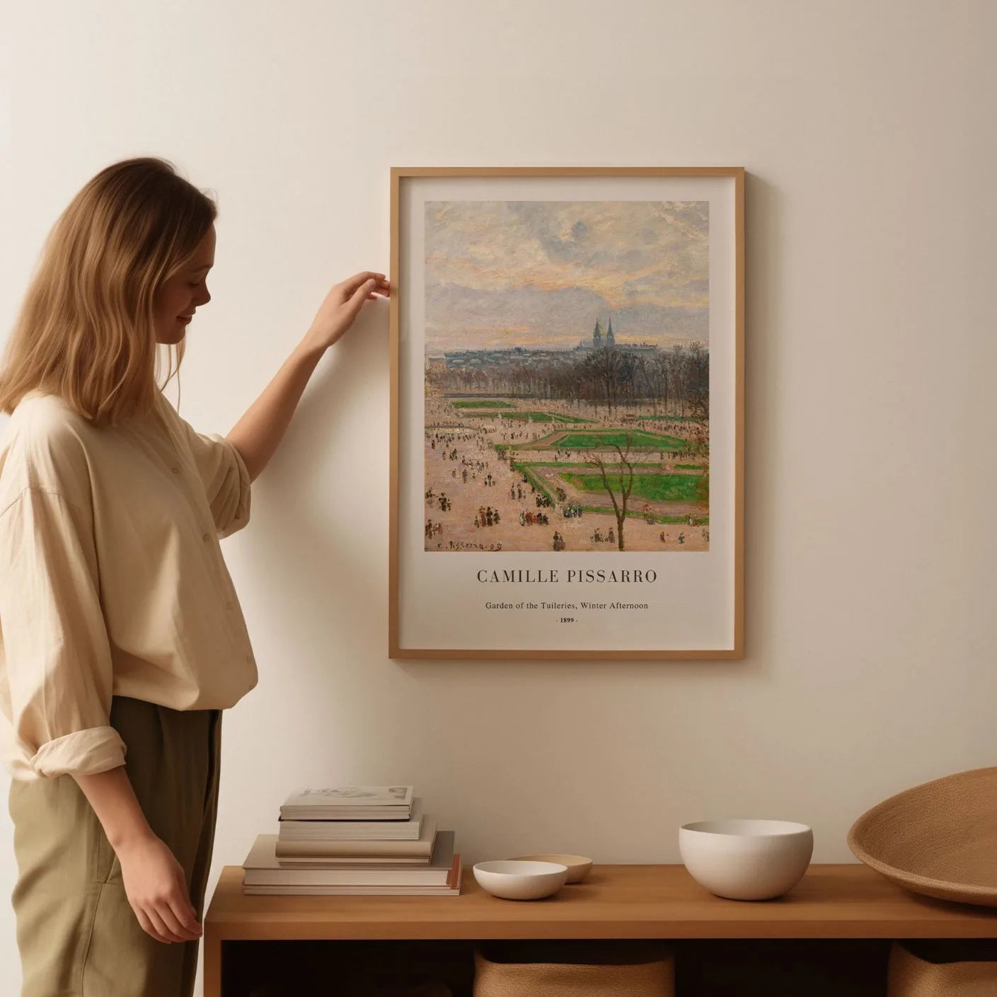 Camille Pissarro – Jardín de las Tullerías, tarde de invierno Póster