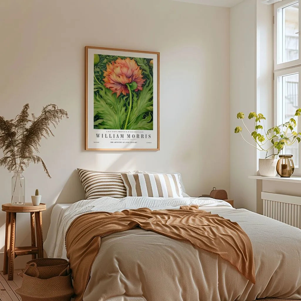 Póster – Flor Verde y Naranja