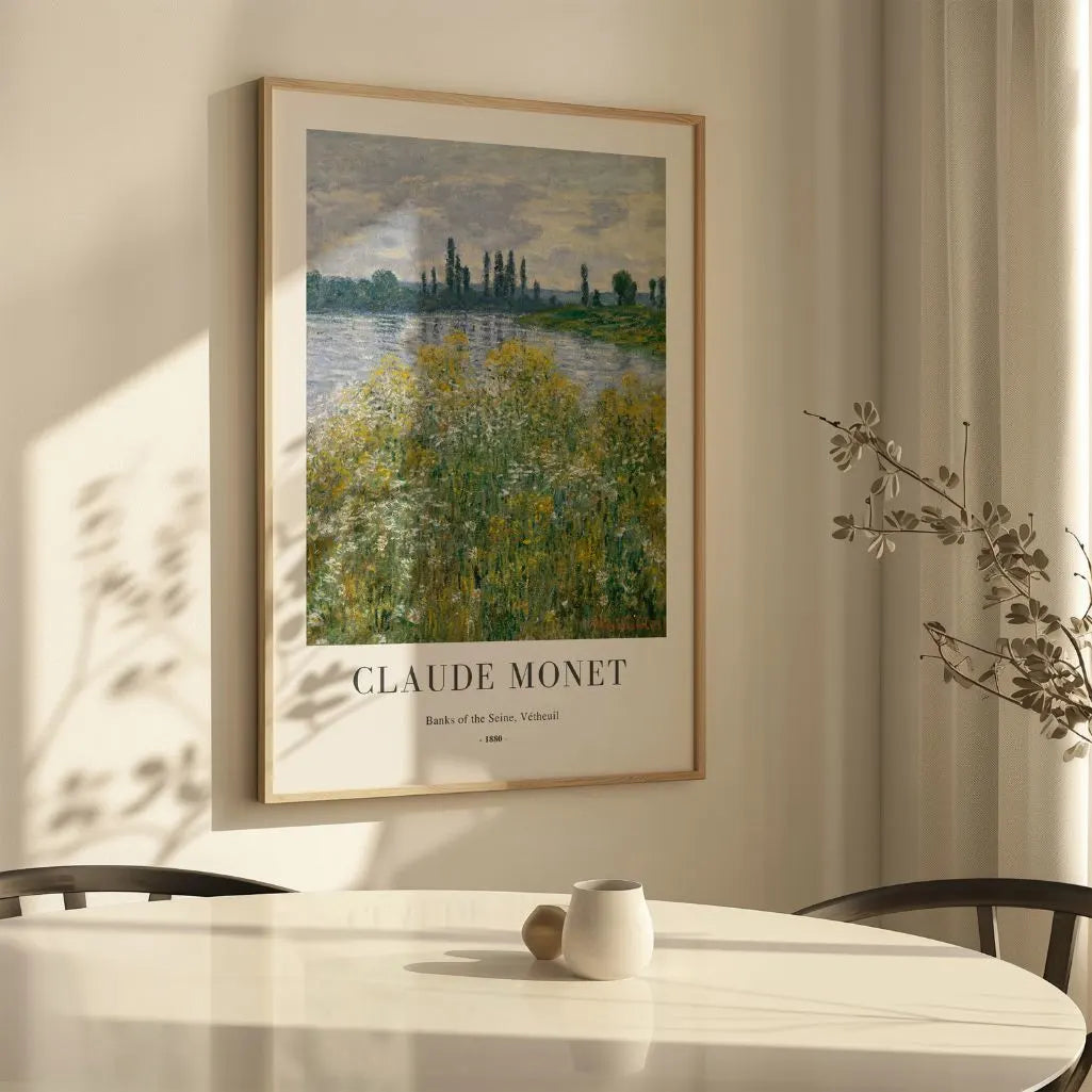 Claude Monet – Las orillas del Sena en Vétheuil Póster