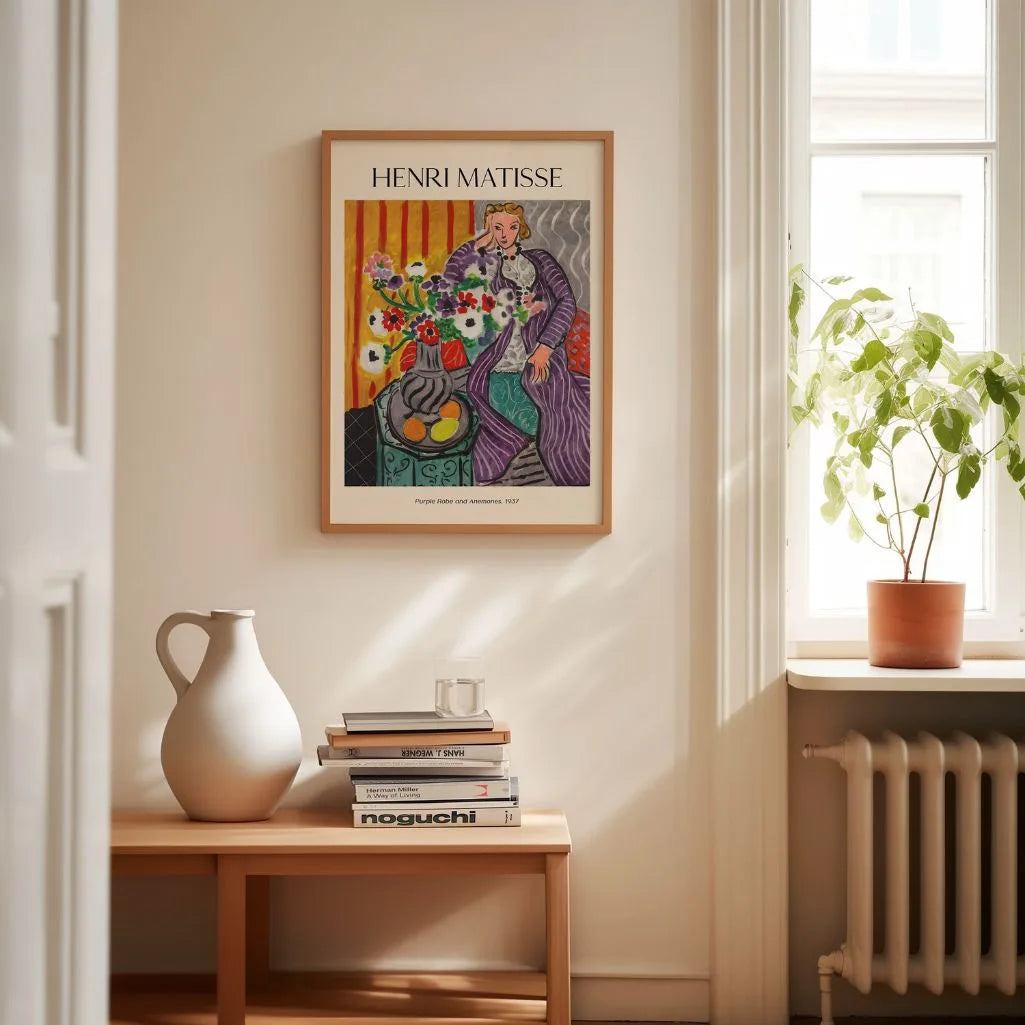Henri Matisse Póster – Bata morada y anémonas