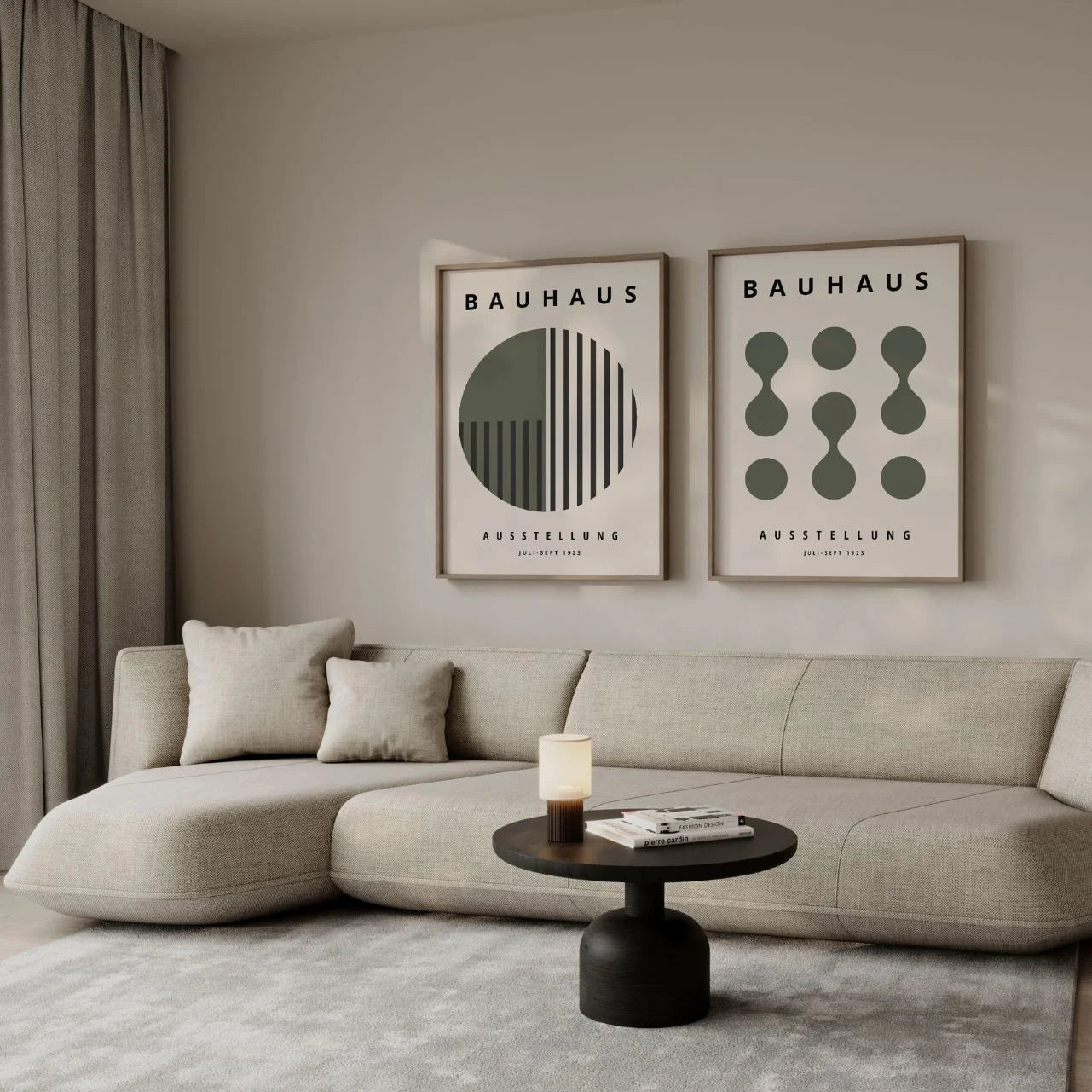 Bauhaus Verde oliva – Set de 2 pósteres