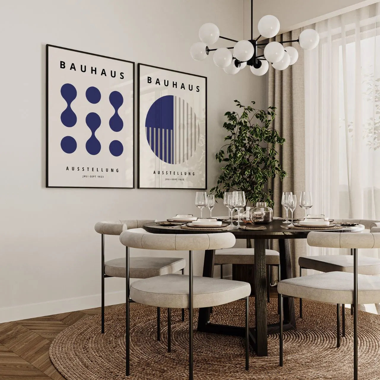 Bauhaus Azul marino – Set de 2 pósteres