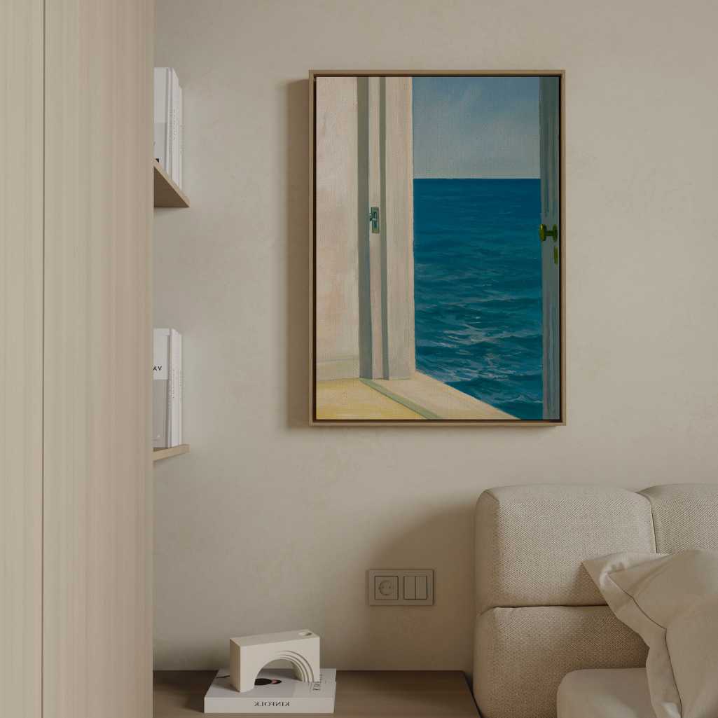 Lienzo enmarcado – Habitaciones frente al mar