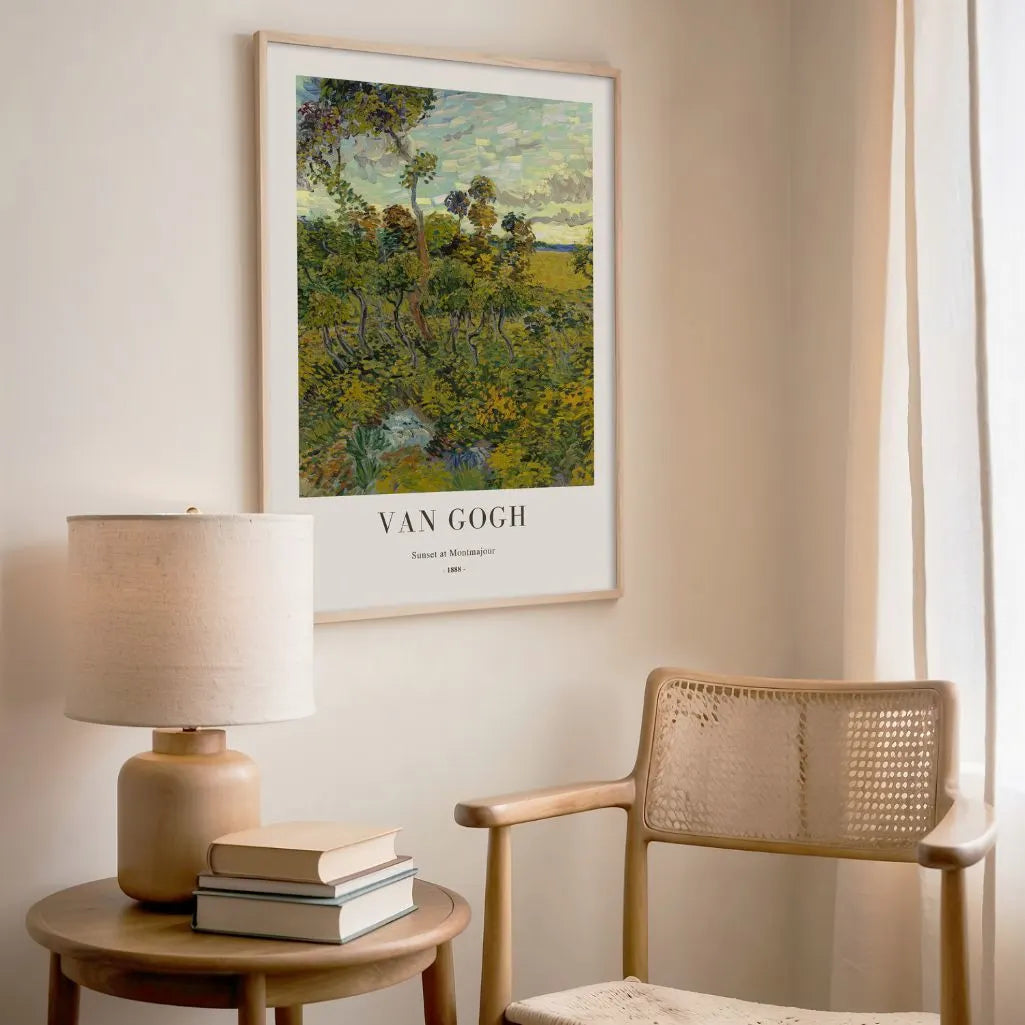 Vincent van Gogh – Atardecer en Montmajour Póster
