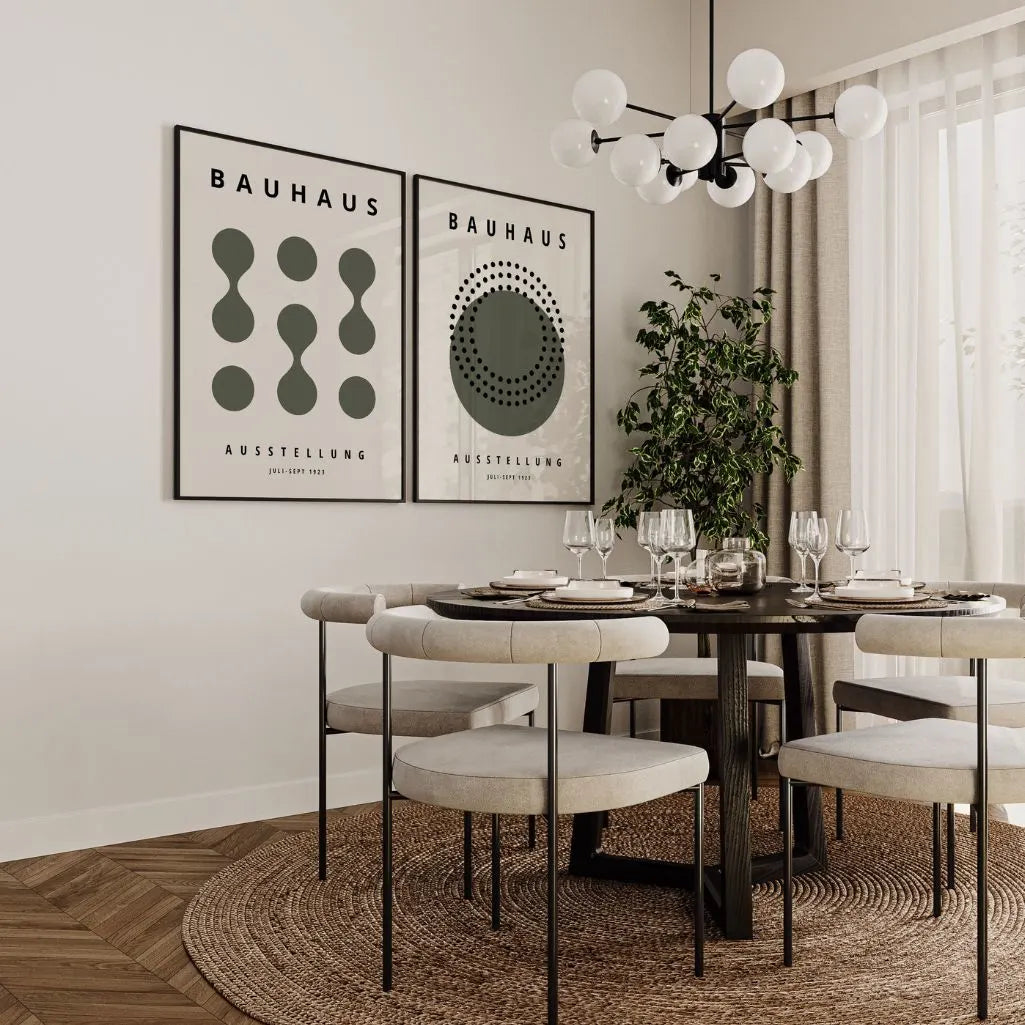 Bauhaus Formas Oliva – Set De 2 Pósteres