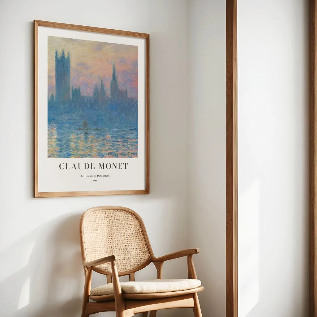 Claude Monet – Las Casas del Parlamento Póster