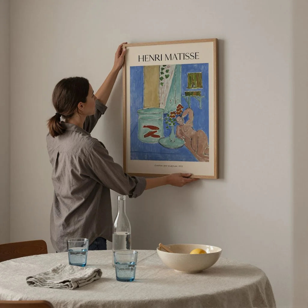Henri Matisse Póster – Peces rojos y escultura