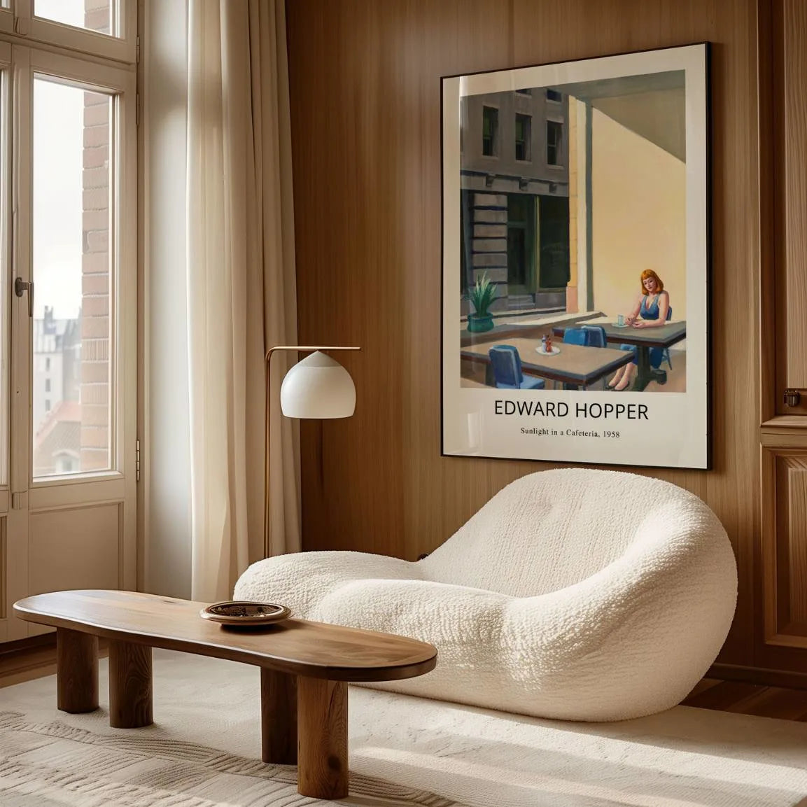 Póster Edward Hopper – Luz del sol en una cafetería