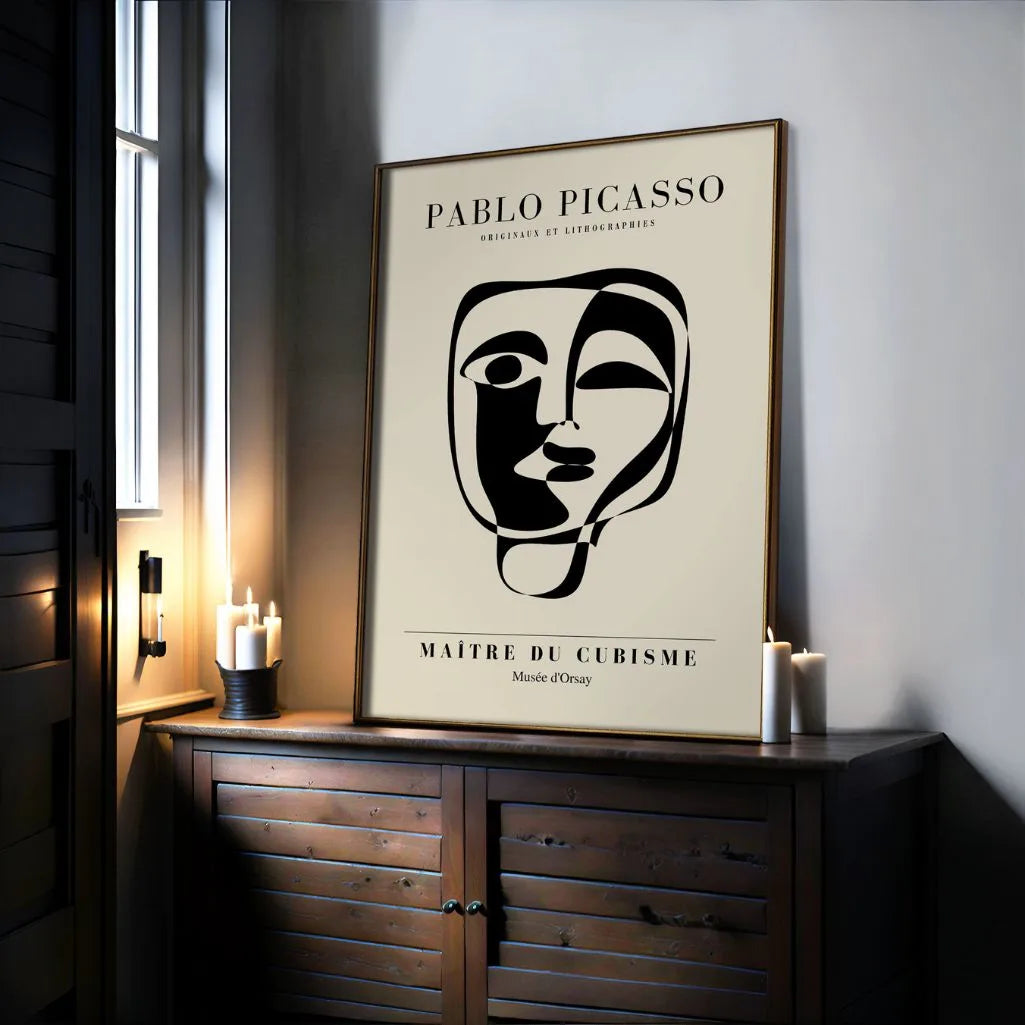Póster inspirado en Pablo Picasso – Máscara de emoción