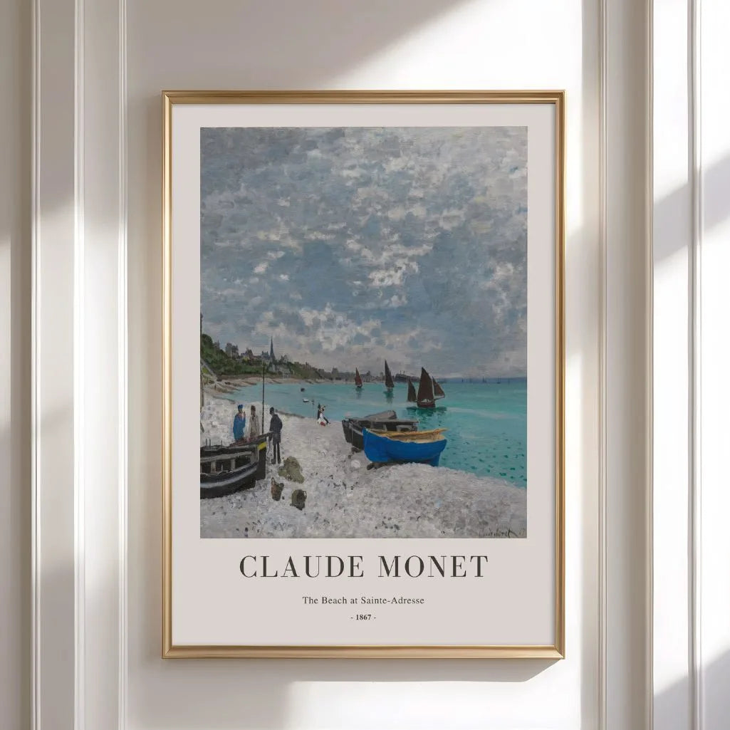 Claude Monet – La playa de Sainte-Adresse Póster