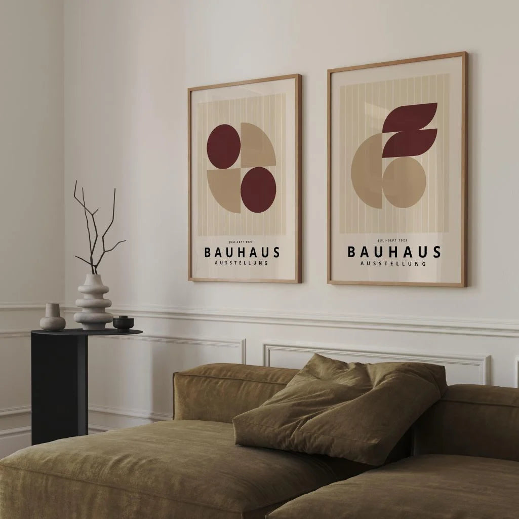 Bauhaus Borgoña Beige – Set de 2 pósteres