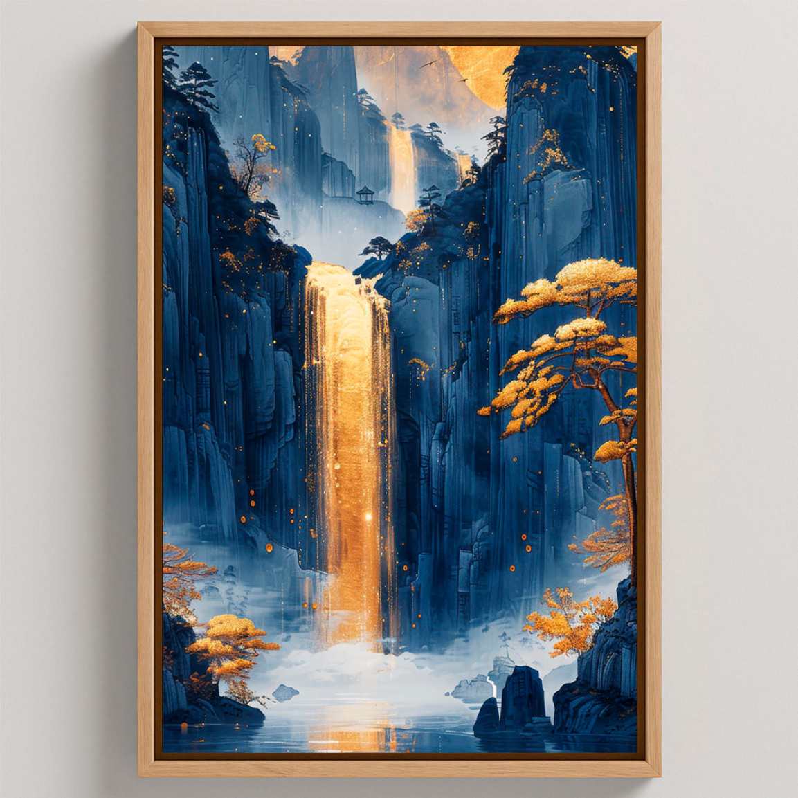 Lienzo enmarcado - Cascada dorada