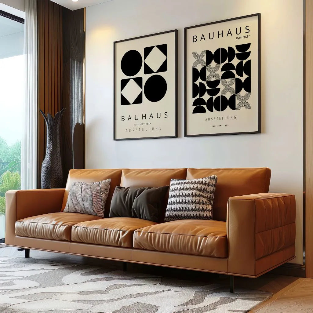 Bauhaus Geometría – Set de 2 pósteres,beige