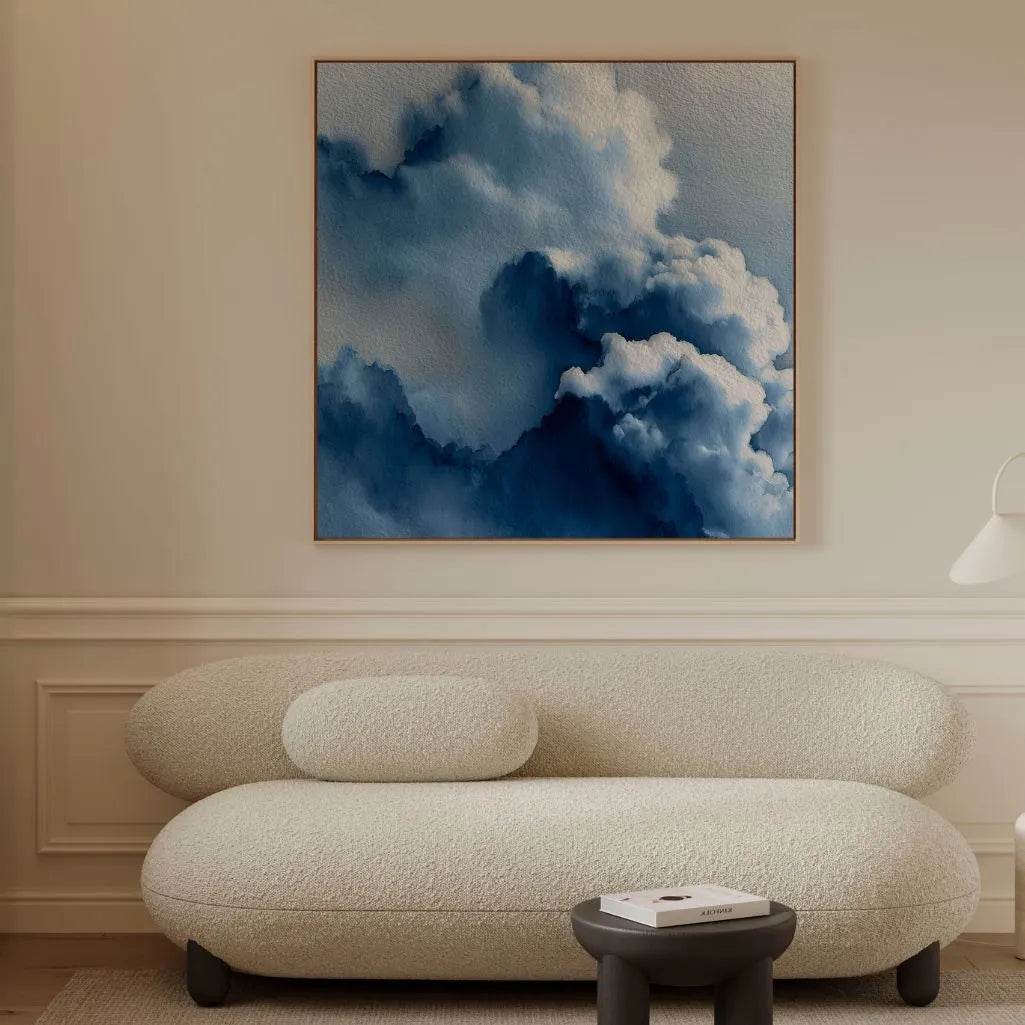 Lienzo enmarcado – Nubes azules
