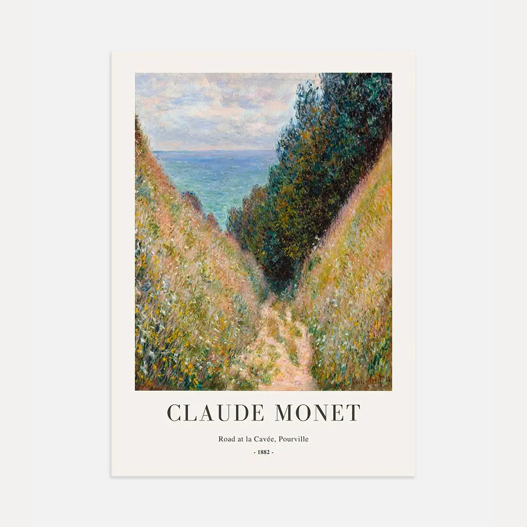 Claude Monet – El camino en La Cavée, Pourville Póster