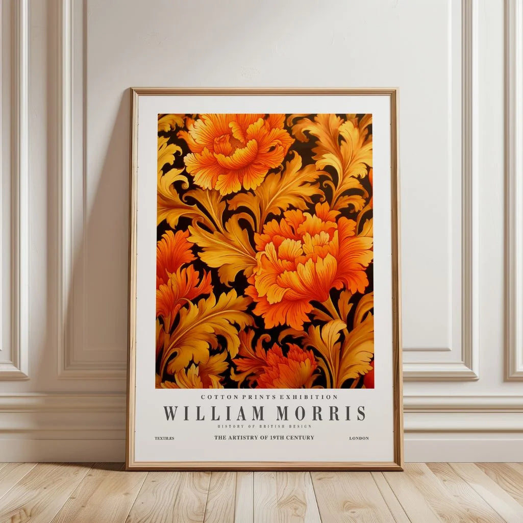 Póster – Motivo Floral Dorado