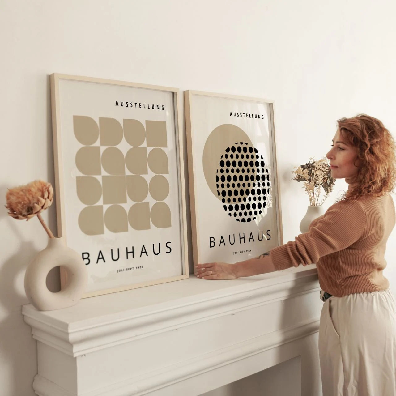 Bauhaus Beige natural – Set de 2 pósteres