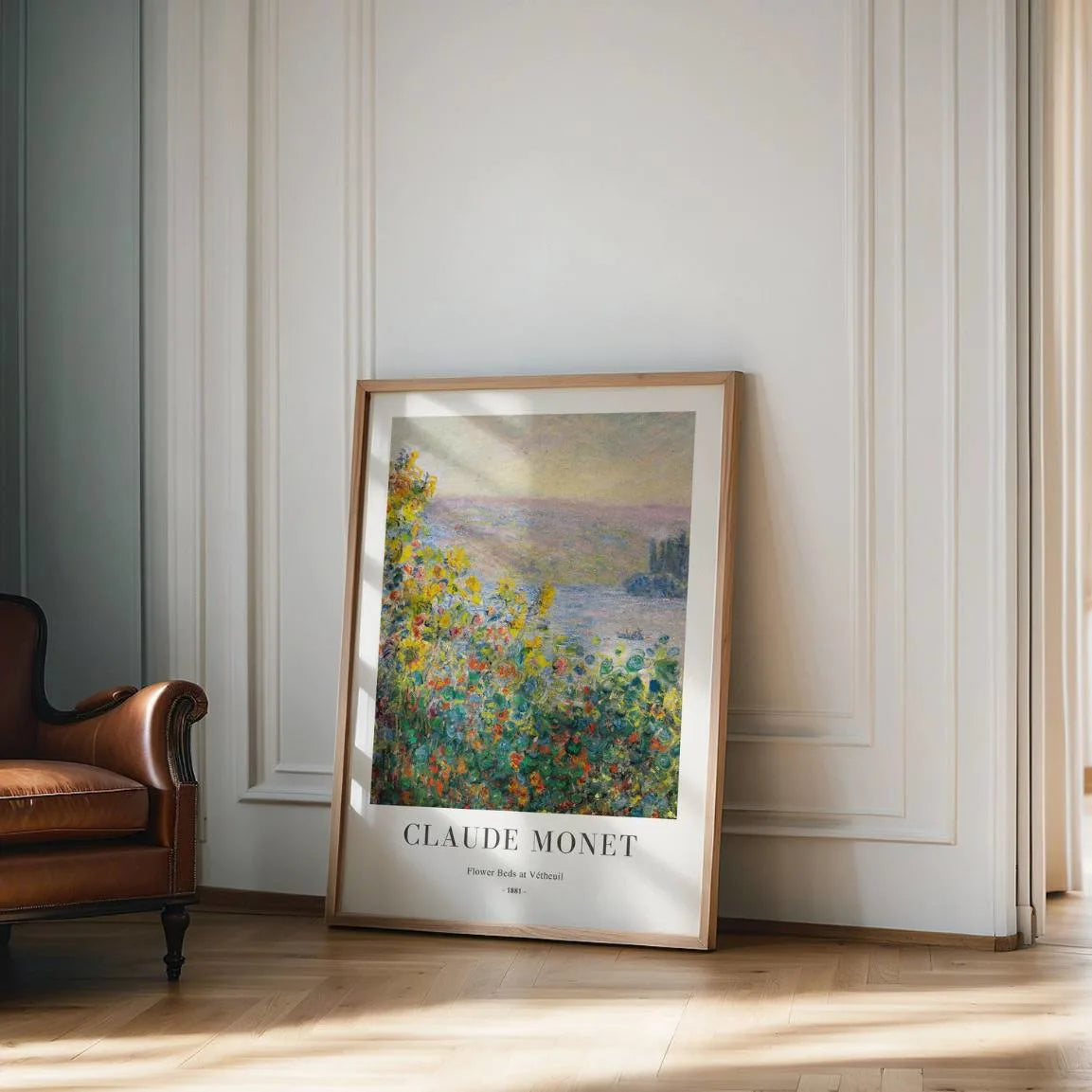 Póster Claude Monet – Parterres de flores en Vétheuil