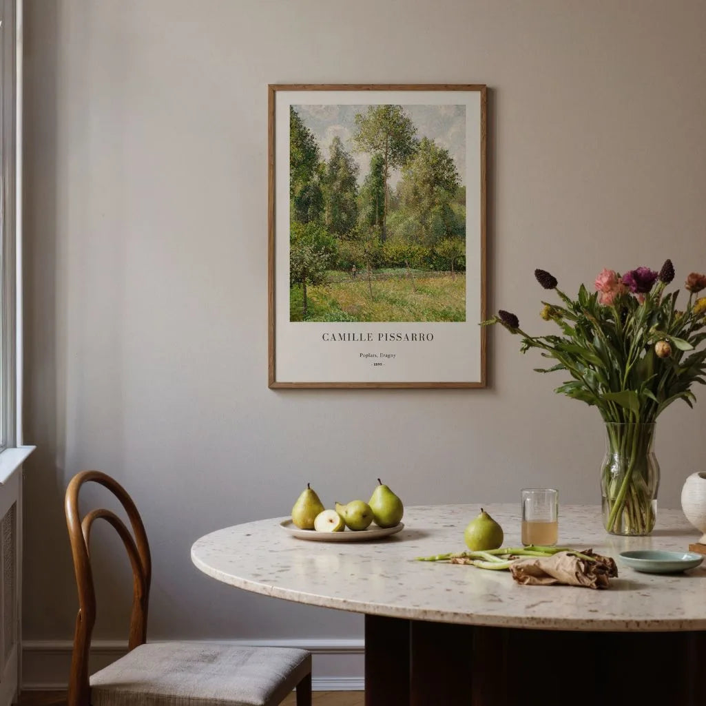 Camille Pissarro – Álamos en Éragny Póster