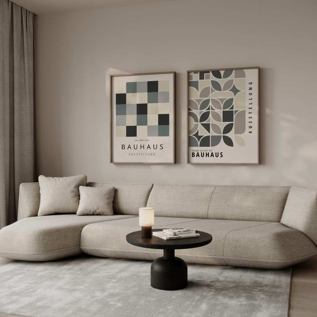 Bauhaus Gris Beige – Set de 2 pósteres