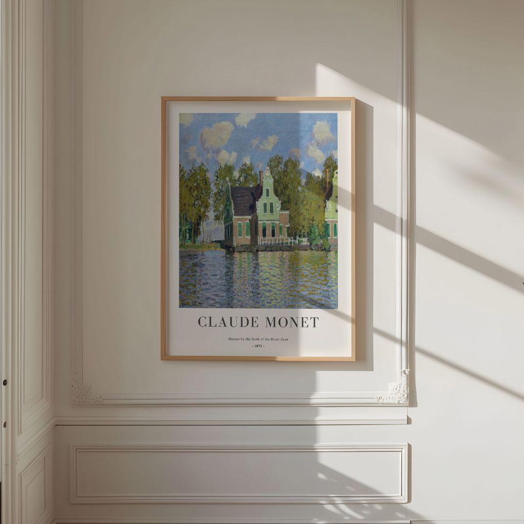 Claude Monet – Casas a orillas del río Zaan (1871) Póster