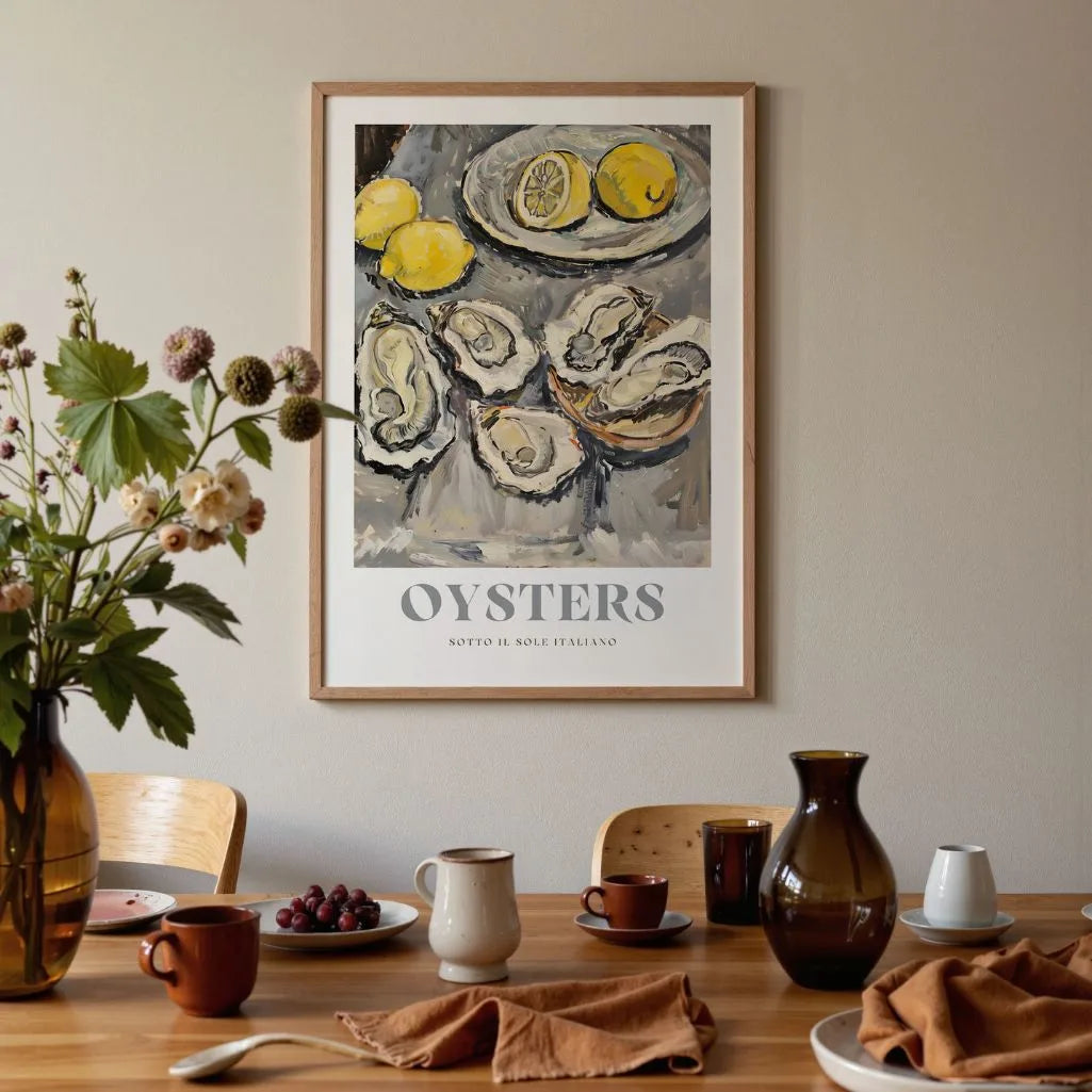 Póster Ostras-Limones Clásico