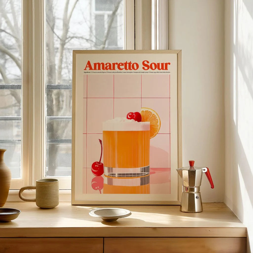 Póster Cóctel Amaretto Sour