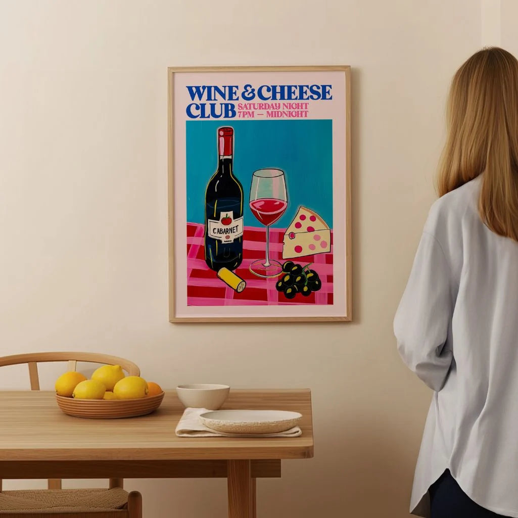 Póster Club Vino-Queso