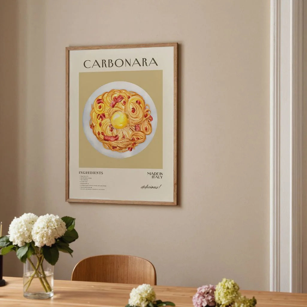 Póster Pasta Carbonara Ilustración