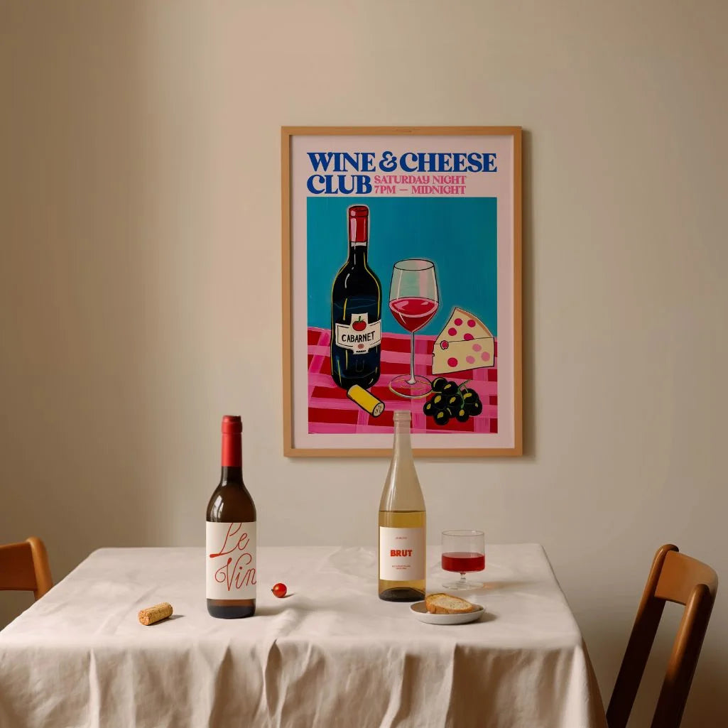 Póster Club Vino-Queso