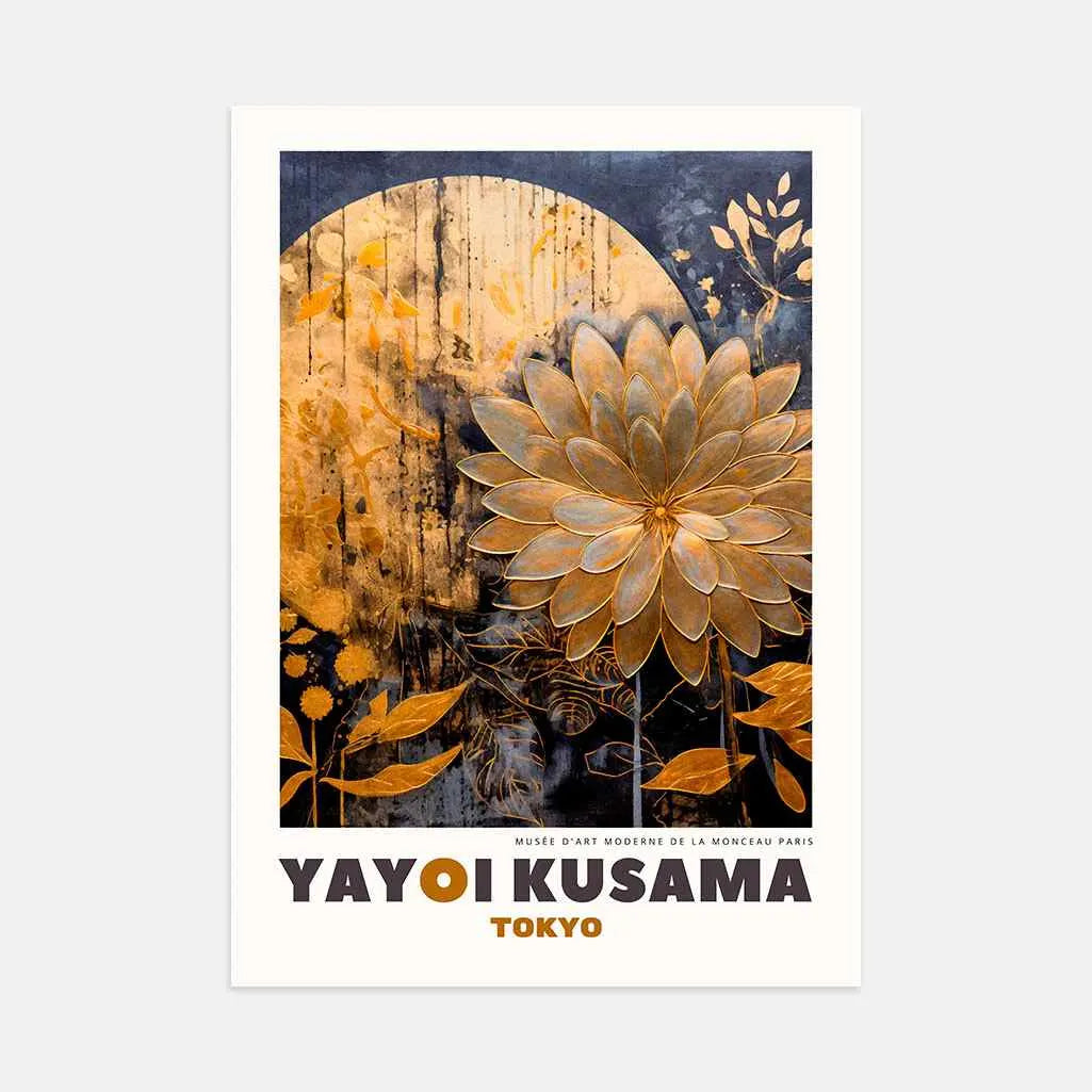 Yayoi Kusama – Póster con Acento Dorado