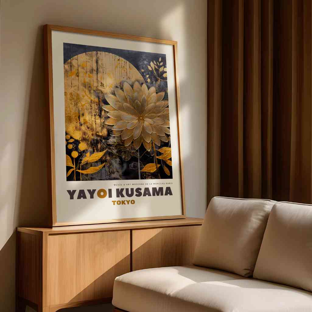 Yayoi Kusama – Póster con Acento Dorado