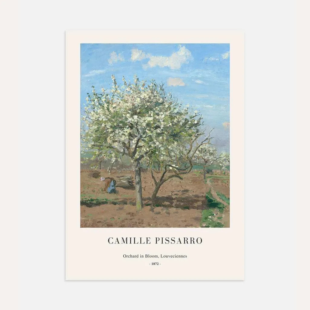 Camille Pissarro – Huerto en flor, Louveciennes Póster