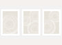 abstract circle line poster set of 3 beige and white minimalist wall art