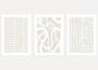 abstract flowing lines poster set of 3 beige minimalist wall art