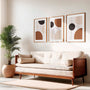abstract terracotta shapes poster set of 3 living room wall art