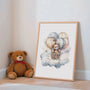 bear in basket balloons poster sky theme gallery wall