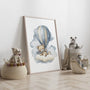 bear floating balloon poster kids bedroom wall art
