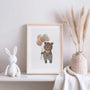 bear with balloons poster nursery decor
